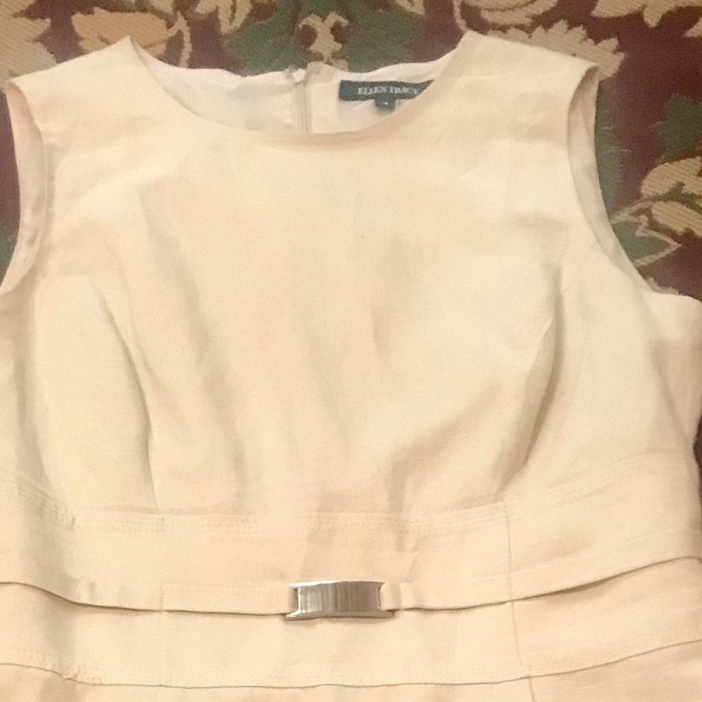 Ellen Tracy, Cream Linen Dress size 4 - Picture 3 of 4